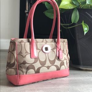 Coach handbag baby pink light tan